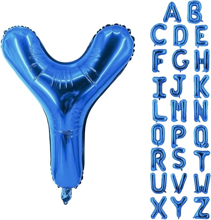 Letter Balloons 40 Inch Blue Giant Alphabet Balloons Letter Y | Foil Mylar Big by YUNSHANGMO