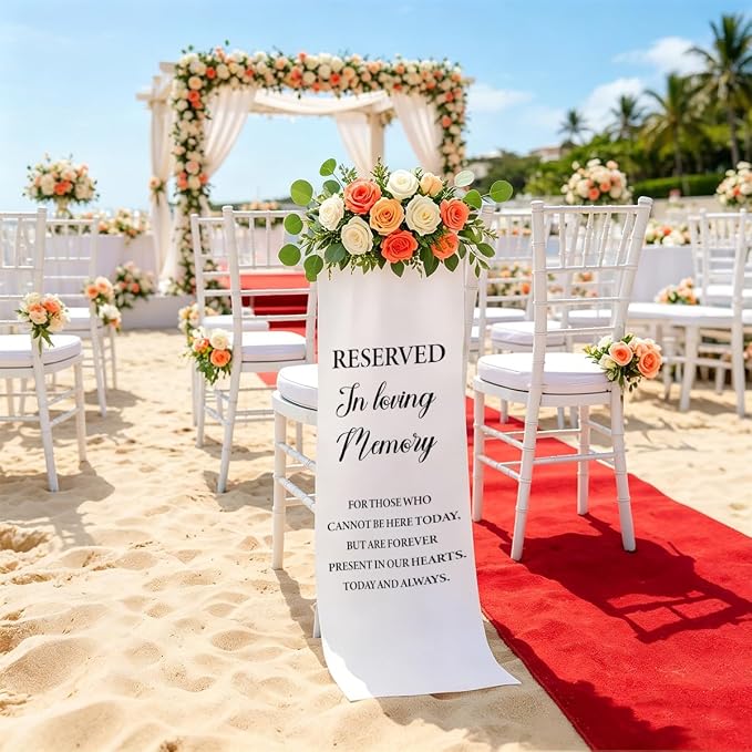 Reserved In Loving Memory Wedding Chair Sign Decorations - Image 5