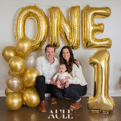 AULE 40 Inch Gold U Balloon Letter Foil A-Z Birthday Big Alphabet | Birthday - Image 3