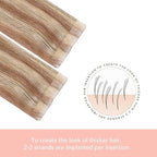 Sindra Invisi Edge Tape in Hair Extensions Human Hair, 16 Inch 45g 20pcs Golden Brown Mixed Light Blonde Invisible Extensions Natural Straight Seamless Injected Tape Ins