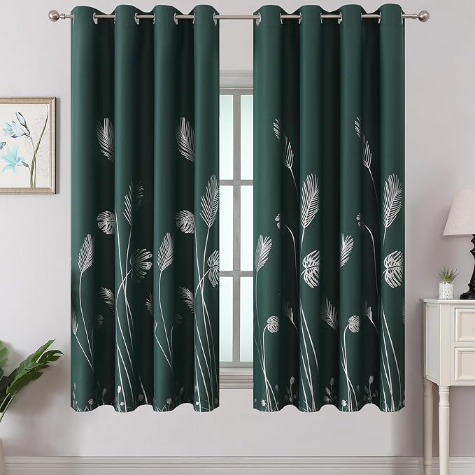 Green Room Darkening Curtains 63 Inches Long by ESTELARTEXTILER