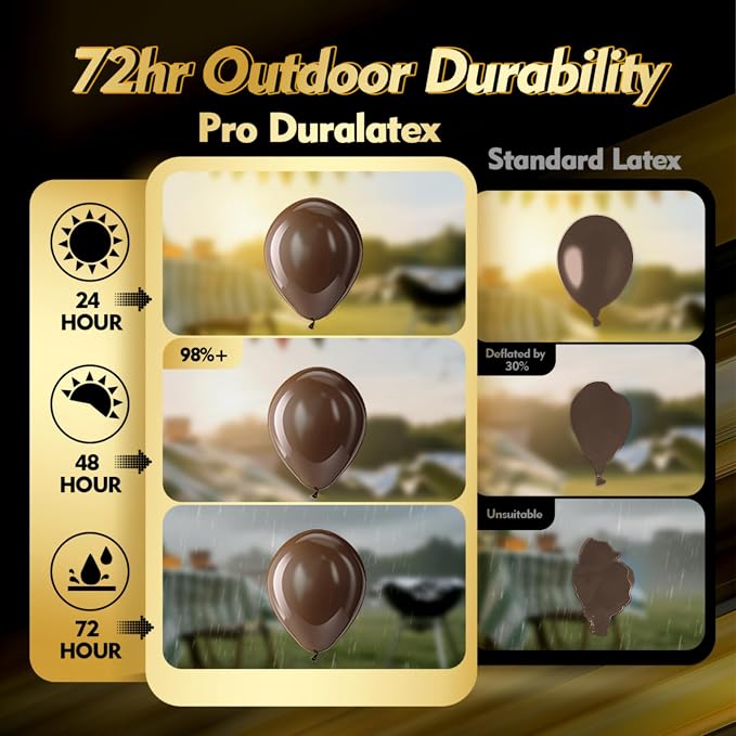 Pro Duralatex Brown Extra-Thick Balloons 120 Pack 10 inch | Dark Premium Boho - Image 3