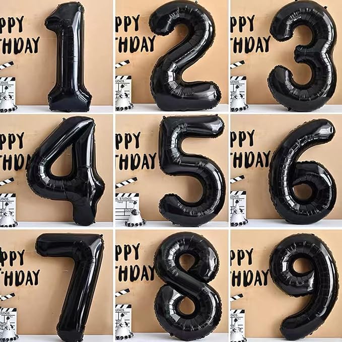 Black 60 Number Balloons Giant Jumbo Foil Mylar Helium Balloons Party - Image 5