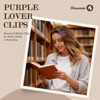 Lavender Purple Snap Hair Clips by FLAREANN – 36 PCS 2 Inch Non-Slip Metal Barrettes for Girls & Women in Glitter, Shimmer & Glossy Finishes – Cute Purple Hair Accessories for Parties & Outings