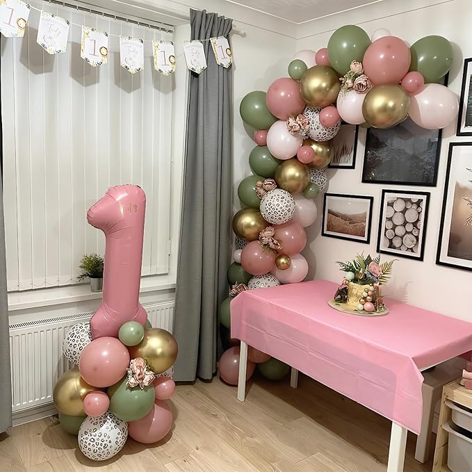 Pink and Green Balloons, Jungle Safari Balloon 12 Inch Leopard Cheetah Print - Image 4