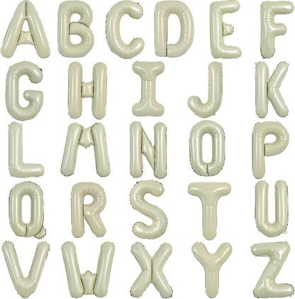 TONIFUL Cream Green Letter Balloons 2 Set 16Inch A-Z Custom Alphabet Banner | by TONIFUL