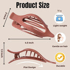 8 Pack Glossy Flat Hair Clips for Women – Large No-Slip Claw Barrettes in Mustard, Orange, Rust Red & Plum, Shiny Finish Strong Hold for Thick & Thin Hair