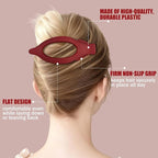 Flat Hair Clips for Women - 6 PCS French Flat Claw Clips Medium Hair Clips for Girls Large Hair Claw Clips for Thick or Thin Hair Strong Hold No Slip Hair Accessories for women (Orange)