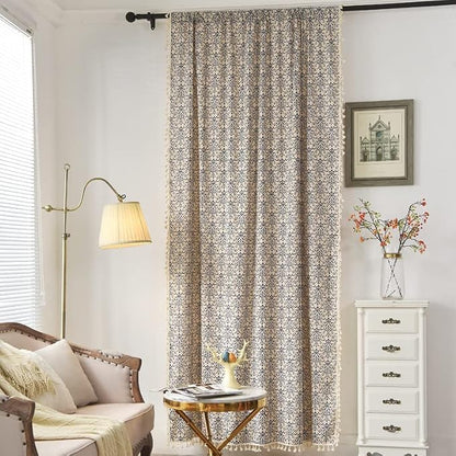 Sutuo Home Boho Curtain 84 Inches Length Semi-Blackout Bohemian Damask Moroccan - Image 2