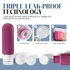 Travel Bottles for Toiletries, 3oz TSA Approved Travel Size Toiletries, Silicone Leak-Proof Refillable Containers, Squeezable Liquid Essentials Bottles W/Clear Bag (RED)