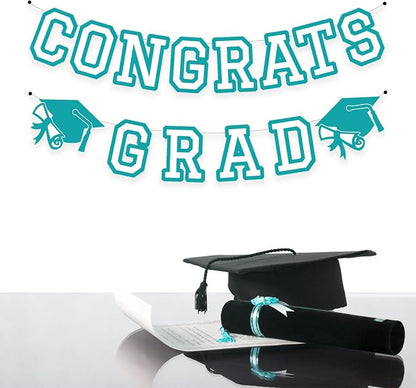Congrats Grad Banner Graduation Party Banner Decoration Hanging Garland High - Image 3