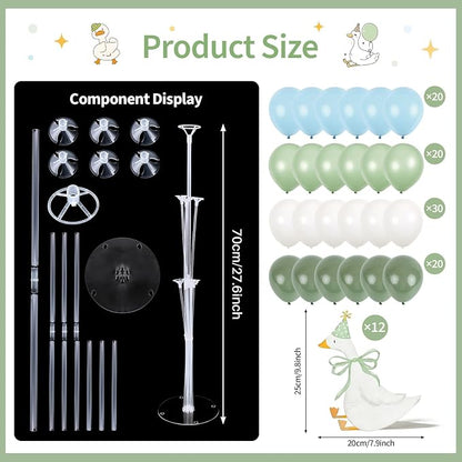 12 Sets One Silly Goose 1st Birthday Decoration Goose Balloon Stand Kit Baby - Image 2