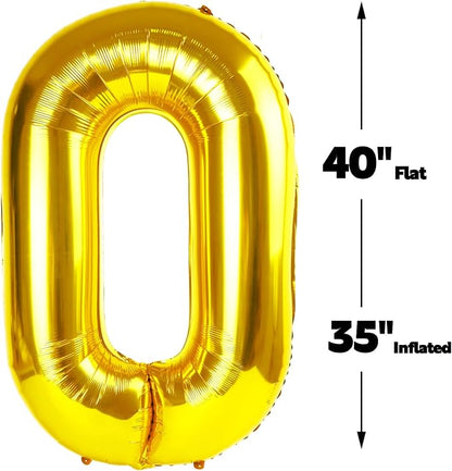 Gold 40 Inch 30 Number Balloons, Balloon Decorations - Image 3