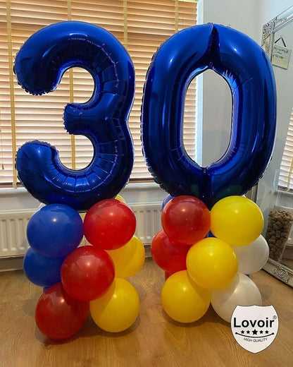Navy Blue 35 Number Balloons, 40 Inch Giant Number 35 Balloons Foil Mylar - Image 7