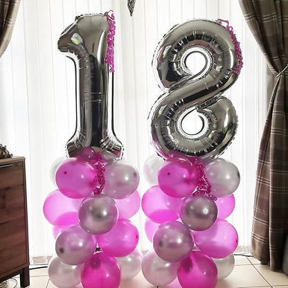 Silver 16th Birthday Balloons for Boys, 40 Inch Mylar Self Inflating 16 Balloon - Image 8