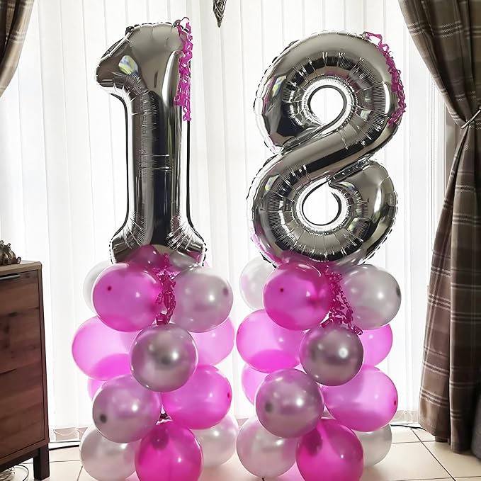 21 Balloons Number, Giant Silver Number 2 & 1 Helium Foil Balloon - Image 7