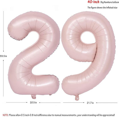40 In Matte Pink Number Balloons Helium Foil Mylar Balloon Party Digital 29 | - Image 2