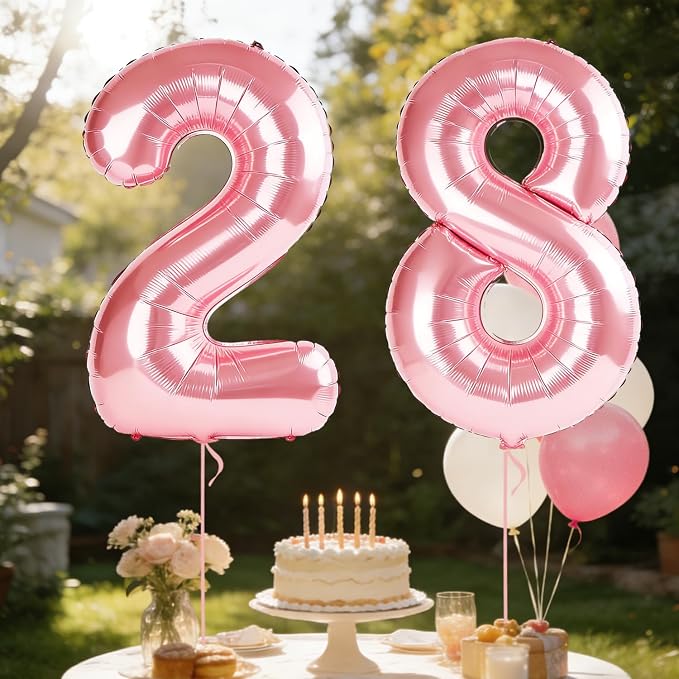40 Inch Number 28 Balloons for 28th Birthday Party Decorations, 0-100 Jewelry - Image 3