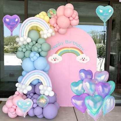 Iridescent Heart Balloons, Gradient Iridescent Pink Purple Green Balloon - Image 5