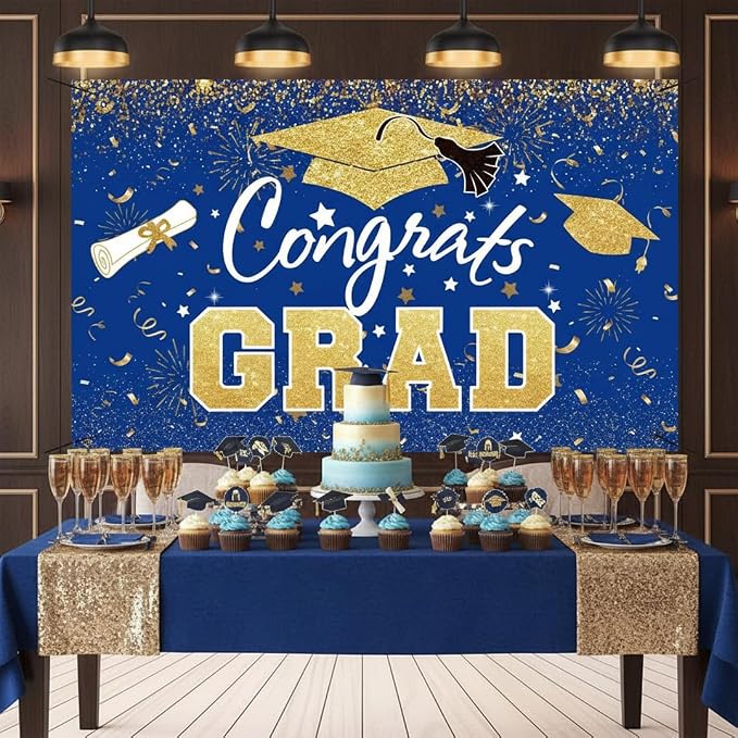 Graduation Banner 2026 Blue and Gold - Image 3