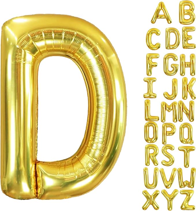 40 Inch Letter Foil Balloons Gold by Aeniaza