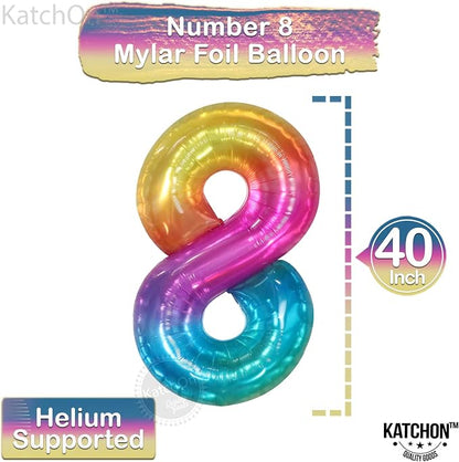 KatchOn Giant Rainbow Number 8 Balloon - Image 2
