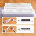 Anti-Static Self Cleaning Hair Brush,Easy Clean Retractable Hair Brush,Cleaning Retractable Massage Comb for Effortless Hair Removal and Cleaning (Grey)