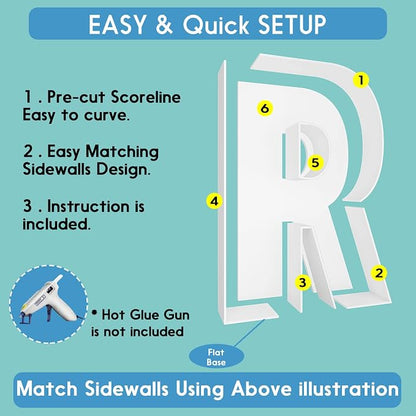 2FT Letter R Mosaic Balloon Frame Letter DIY Fillable Letters Kit - Image 3