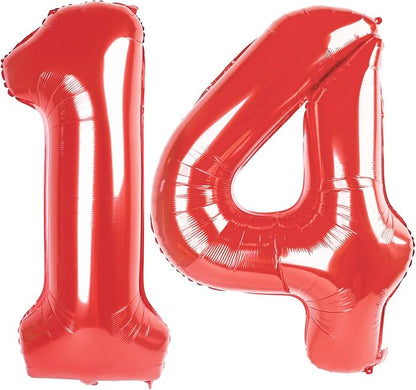 14 Balloon - Red Birthday Number Balloons, 40 Inch Decorations Men Women | Red by ALPHADELTAPI
