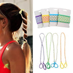 4 Pcs Spiral Hair Ties for Women & Girls, Rip Tie Hair Ties for Longhair, Elastic Braided Ponytail Holder, Tangle-Free, Effortless Styling for Gym, Running, Cycling, Surfing, Sports, Bright Color