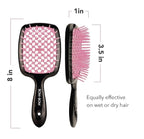 BOM BOM 2 Unit Kit, Wet And Dry Vented Detangling Hair Brush For All Hair Types, Light Weight Hairbrush, Scalp Massage Brush (Black light pink)