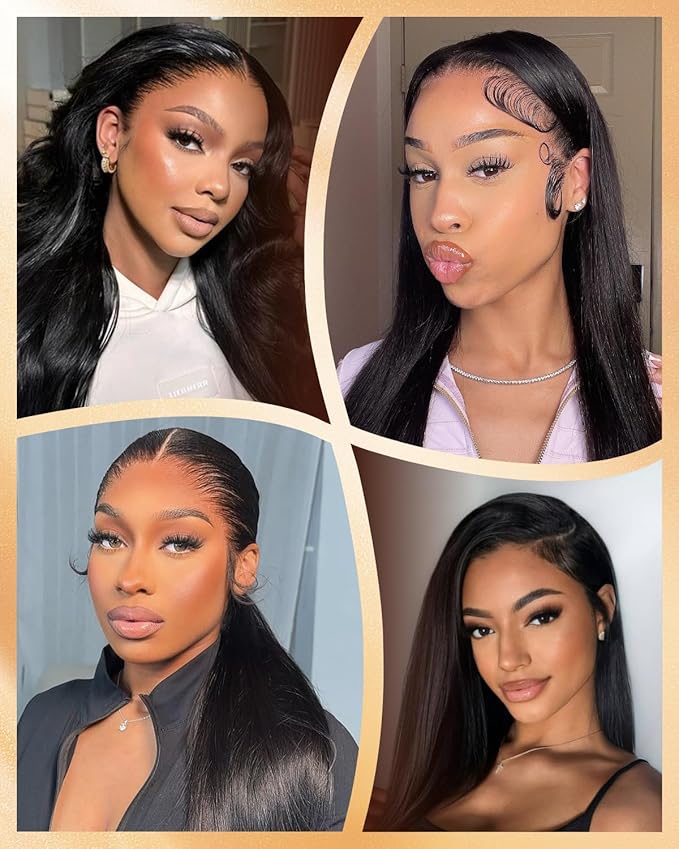 Arabella 13x6 Glueless Wigs Human Hair Pre Plucked Pre Cut Lace Upgraded Ear to Ear Full HD Lace Front Wigs Human Hair 210% Density Straight Wear and Go Glueless Wig Drawstring Wig Human Hair 20 Inch