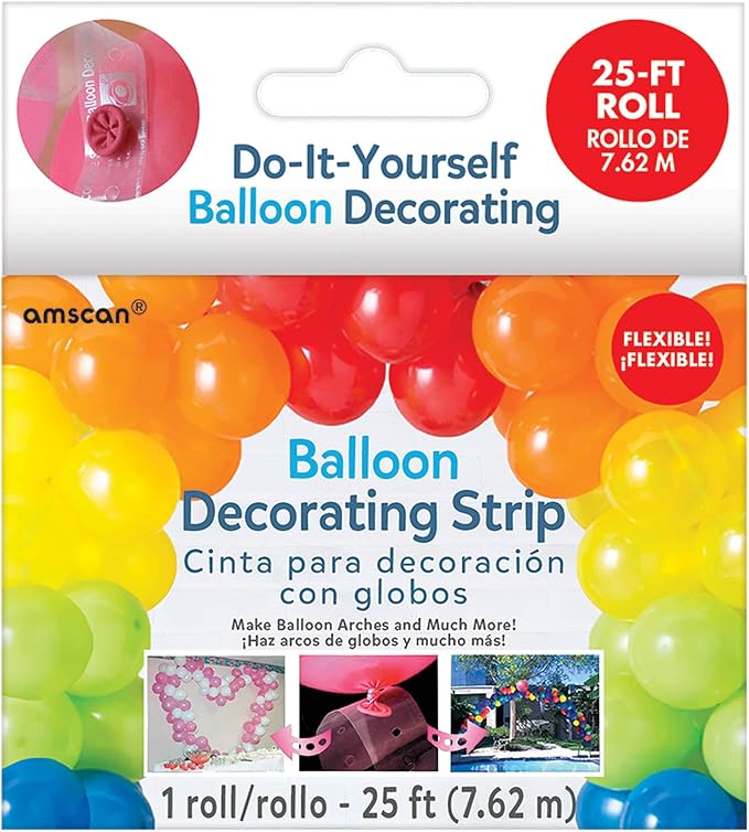 Clear Plastic Balloon Decorating Strip - 25 Ft - Easy DIY Setup by AmscanPartySupplies