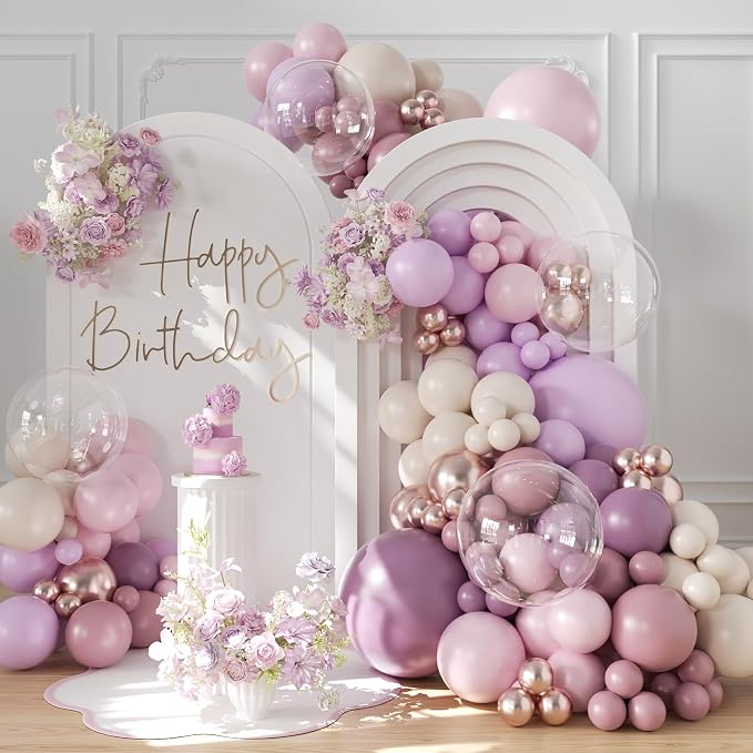 Pink and Purple Balloon Arch Kit by CROSSFINGERS