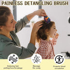 Mini Hair Brush,Cute Detangling Travel Hair Brush,Soft Bristles for Effortless Tangle Removal,Detangler Hairbrush for Women Men Boys Girls Kids Wet Dry All Hair Types (Orange Octopus, Mini)