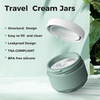 Travel Containers for Toiletries, 4-Pack TSA Approved Silicone Jars (2.5oz) - BPA Free Leakproof Cosmetic Containers for Creams, Lotion, Skincare & Makeup with Bonus Waterproof Bag
