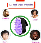 Sonic Scalp Scrubber- Electric Scalp Massager for Hair Growth, Water Resistant Vibrating Head Massager & Dandruff Removal, Scalp Exfoliator (Blue) (Black-Purple), 4.5 Ounce