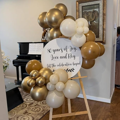 Neutral Brown Balloons, 12 Inch Brown Gold Sand White Cream Beige Ivory Helium - Image 8