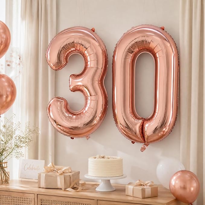 40 Inch Rose Gold Number 3 Balloon, Giant Number Balloons, Birthday Decor | - Image 5