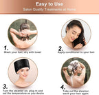 Heat Cap for Deep Conditioning, Ingeware Thermal Cap for Hair Steamer Cap for Natural Hair Portable Electric Heat Hair Spa Cap for Home Use Pattern (Solid Black)
