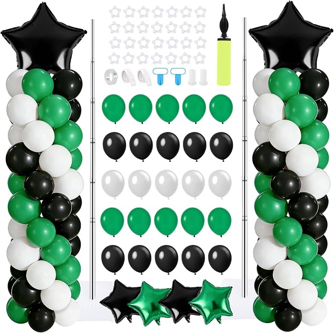 2 Set Green White Black Balloons Column Stand Kit Adjustable Tower Stand from by Unknown