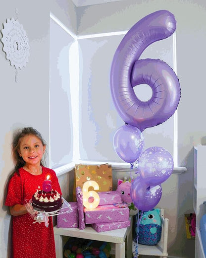 0 Balloon - Lilac Birthday Number Balloons, 40 Inch Decorations Men Women | - Image 3