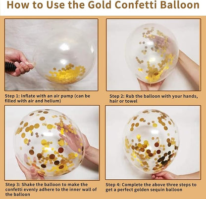 Zesliwy Gold White Sand Confetti Balloons, Party Decor | Beige Gold Nude - Image 3