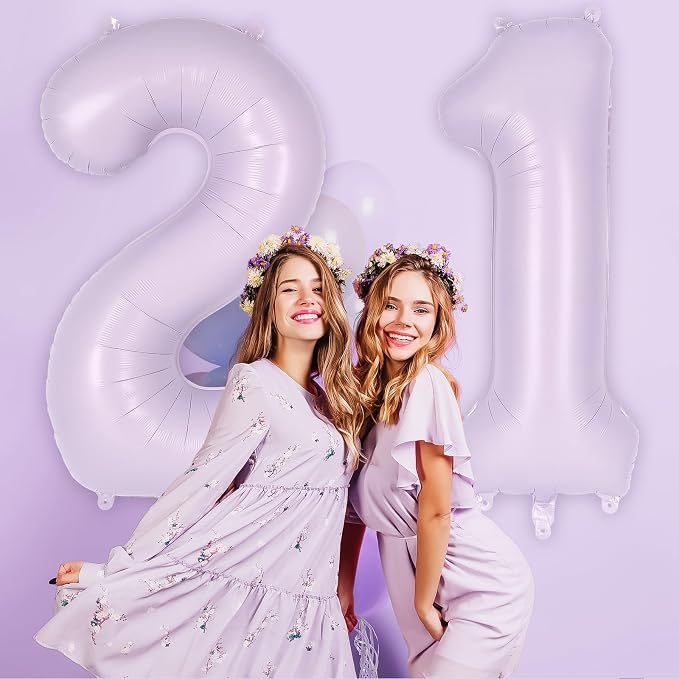 Light Purple Number 1 Balloon, 40 Inch Big Large Foil Helium Number Balloons - Image 5