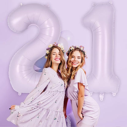 Light Purple Number 1 Balloon, 40 Inch Big Large Foil Helium Number Balloons - Image 5