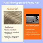 Full Shine Clip in Hair Extensions Ombre Blonde Human Hair Extensions Clip ins Light Ash Brown to Brown Highlight Blonde 16 Inch 7 Pcs Invisible Hair 120 G