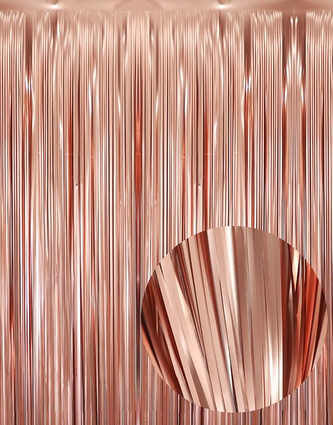 GOER 3.2 ft x 8.2 ft Metallic Tinsel Foil Fringe Curtains Party Photo Backdrop by GOER