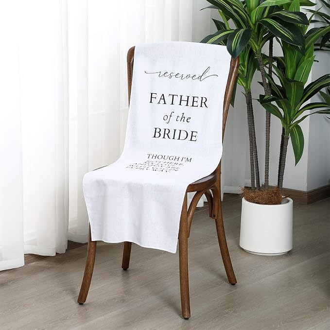 HunnmingRe Father of the Bride Wedding Memorial Reserved Chair Sign Banner in - Image 6