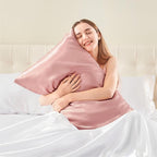 BEDELITE Satin Body Pillow Cover 2 Pack, Super Soft and Cooling Body Pillow Pillowcase for Hair and Skin, Breathable Silky Full Long Pillowcase Cover(20"x54", Rose Pink)