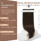 Ve Sunny Clip in Human Hair Extensions Dark Brown Clip in Hair Extensions 24 inch Hair Extensions Clip ins Real Hair Clip in Extensions Long Straight Hair 7pcs 120g